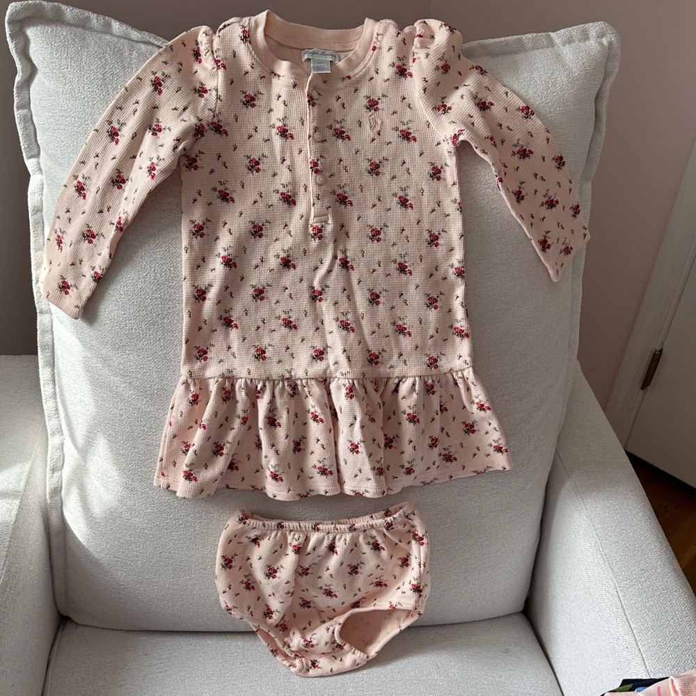 Ralph Lauren Pink Floral Dress with Bloomers